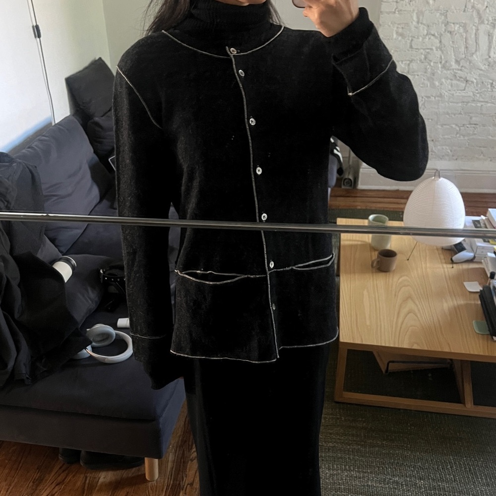 Issey Miyake stitched knit cardigan